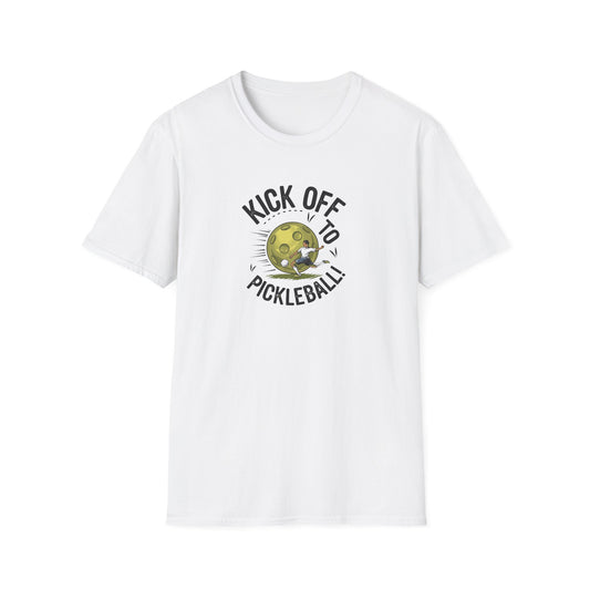 Women's Stylish Pickleball T-shirt - Kick Off to Pickleball White
