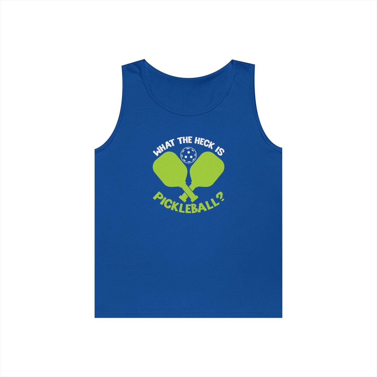 Men's Funny Pickleball Tank Top - What the Heck Is Pickleball? Royal