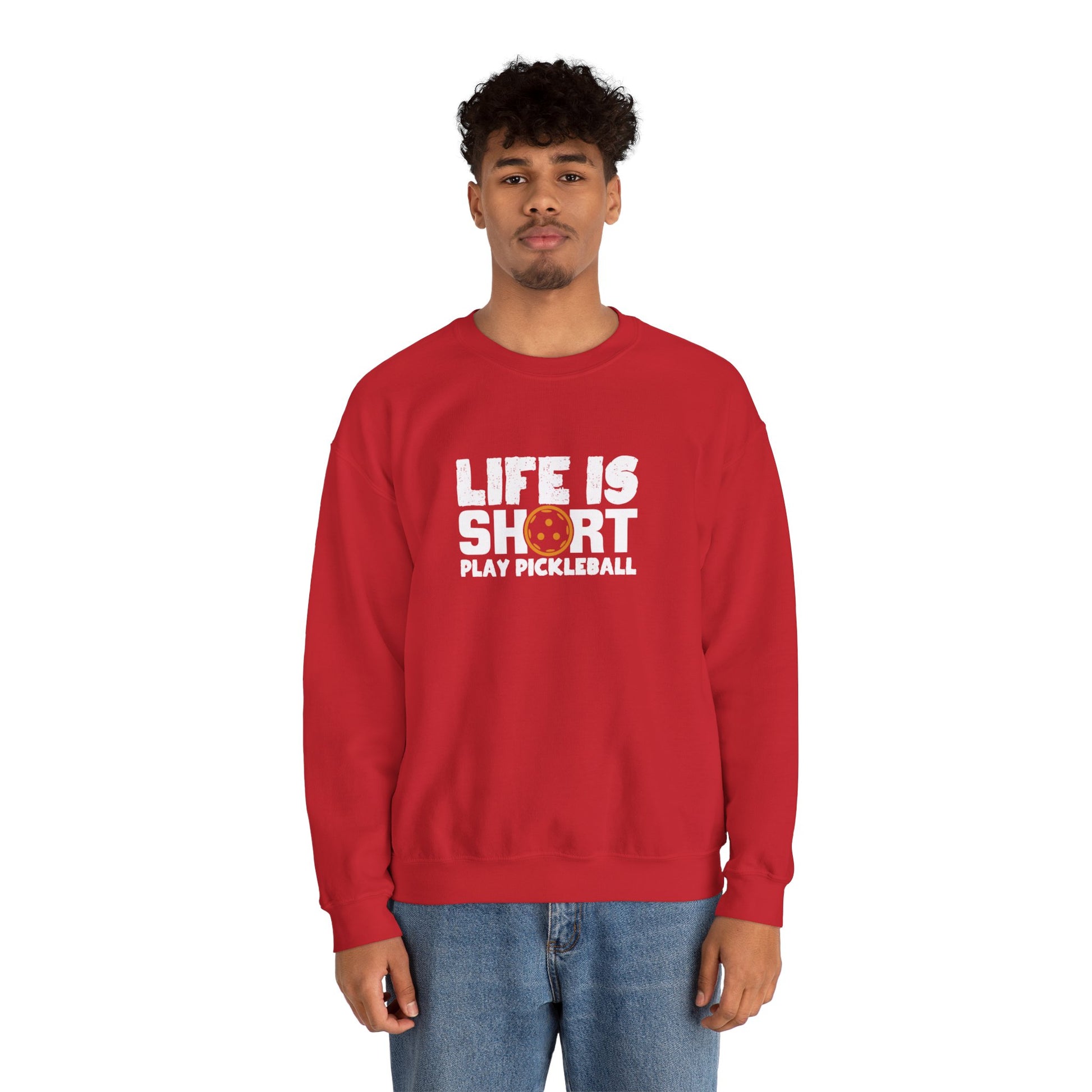 Men's Comfy Pickleball Sweatshirt - Life Is Short Play Pickleball