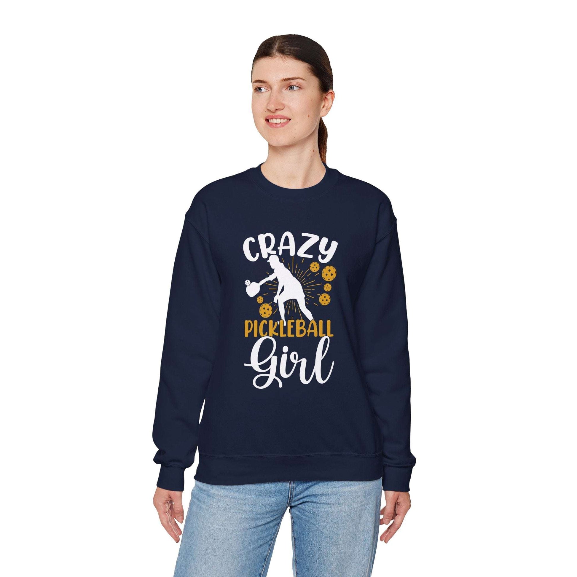 Women's Durable Pickleball Sweatshirt - Crazy Pickleball Girl