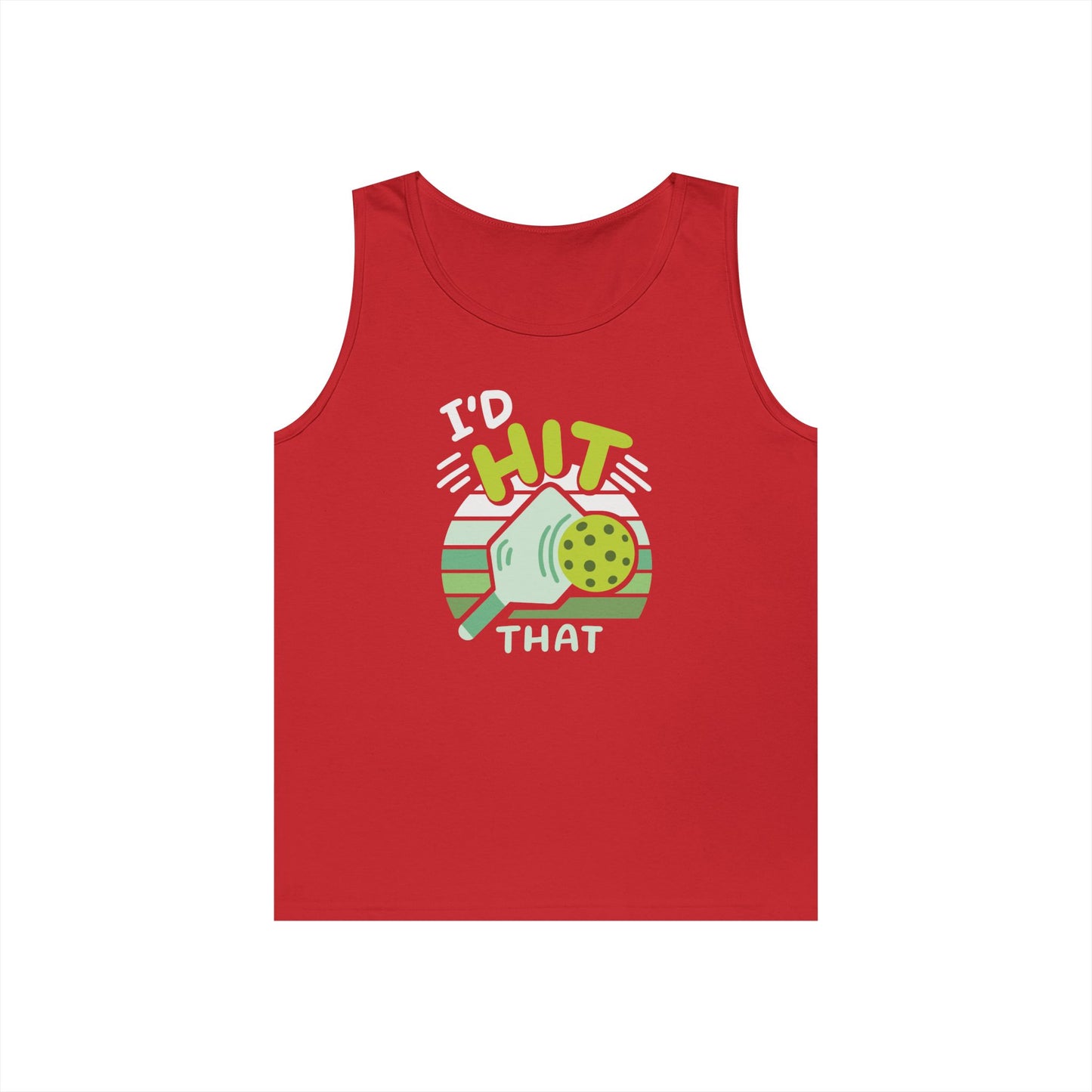 Women's Playful Pickleball Tank Top - I'd Hit That Red
