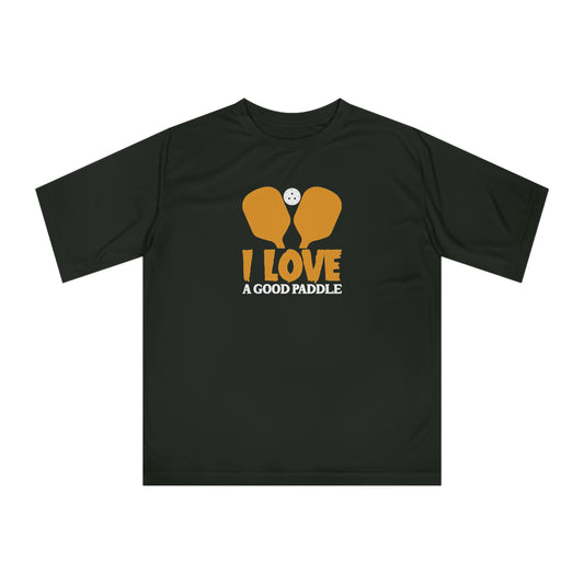 Men's Lightweight Pickleball T-shirt - I Love a Good Paddle Black