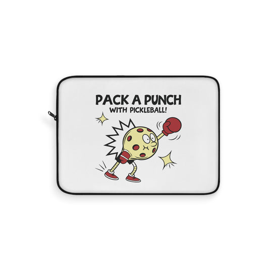 Pickleball Stylish Laptop Sleeve - Pack a Punch with Pickleball White
