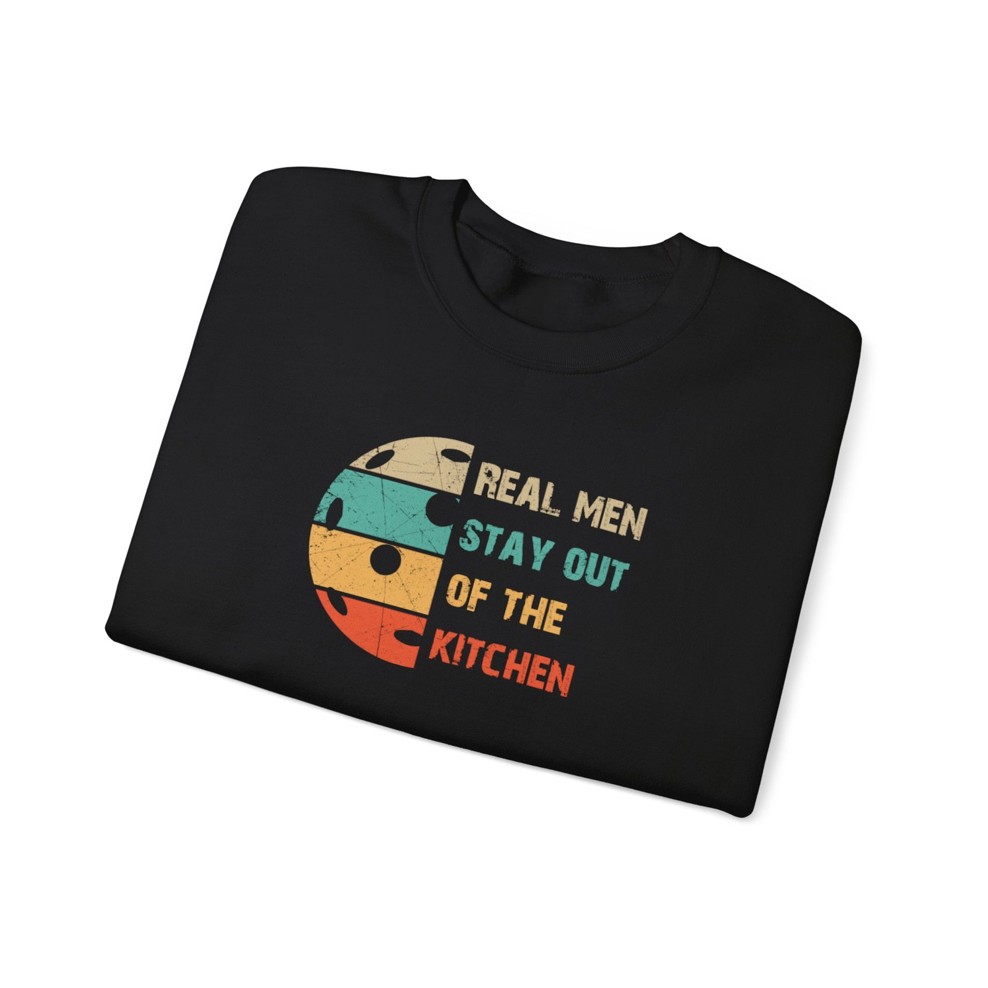 Men's Pickleball Sweatshirt - Real Men Stay Out of the Kitchen Retro