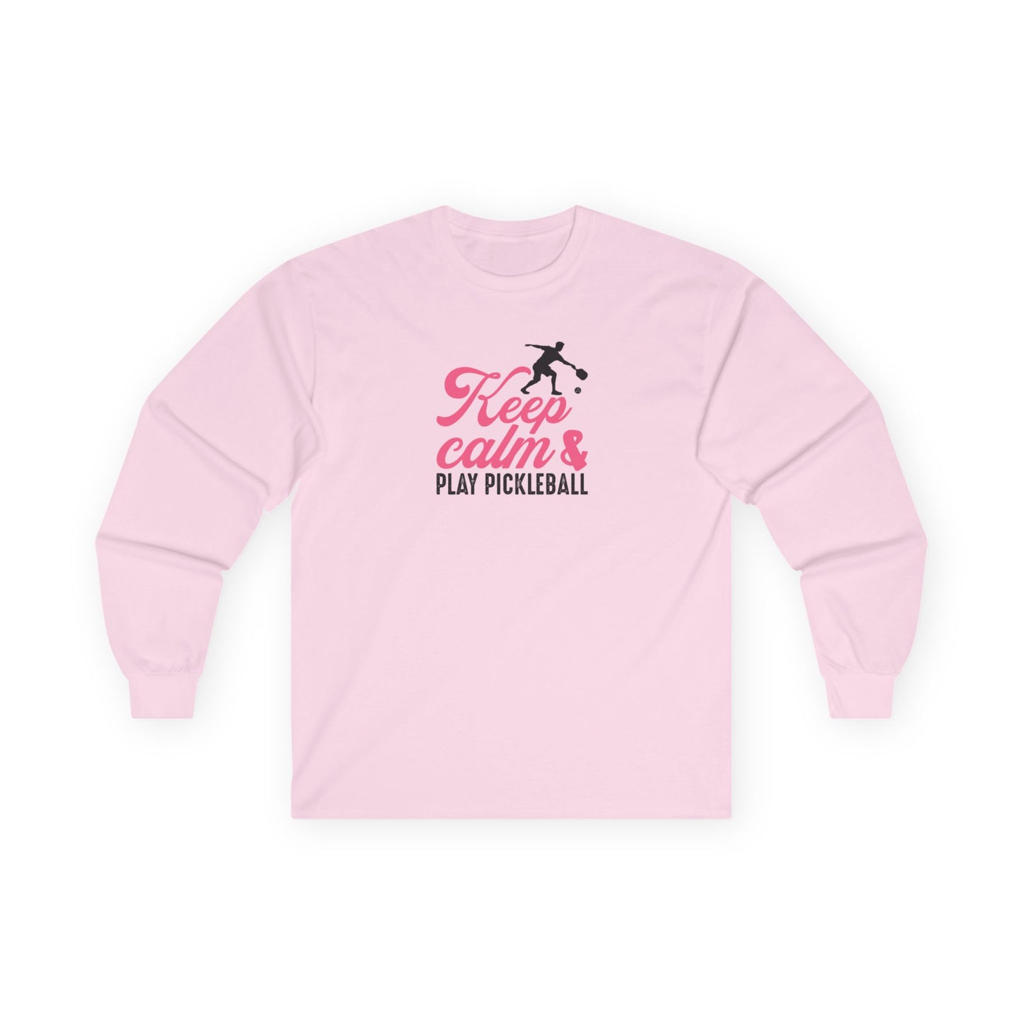 Women's Pickleball Long Sleeves top - Keep Calm & Play Pickleball Pink