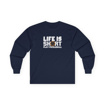 Men's Pickleball Long Sleeves top - Life Is Short Play Pickleball Navy