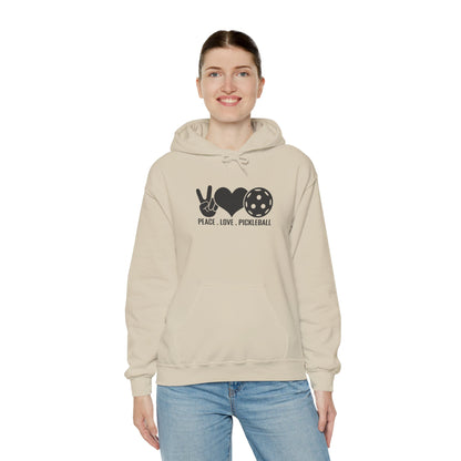 Women's Comfy Pickleball Hoodie - Peace, Love, Pickleball