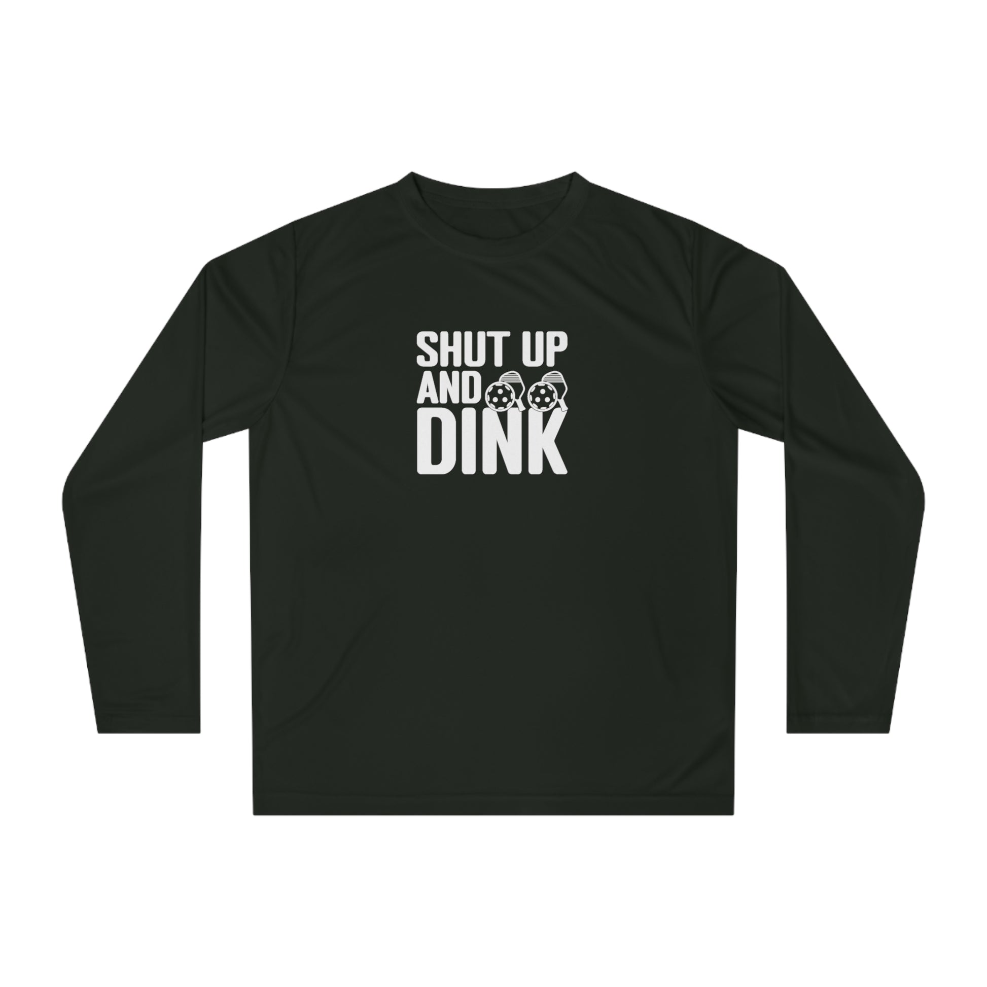 Men's Unique Pickleball Long Sleeves top - Shut Up and Dink Black