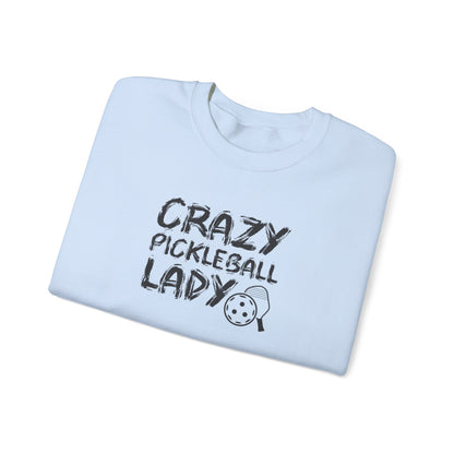 Women's Funny Pickleball Sweatshirt - Crazy Pickleball Lady