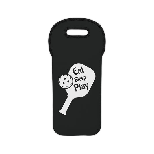 Pickleball Durable Wine Tote Bag - Eat Sleep Play Black