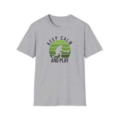 Men's Stylish Pickleball T-shirt - Keep Calm and Play Gray
