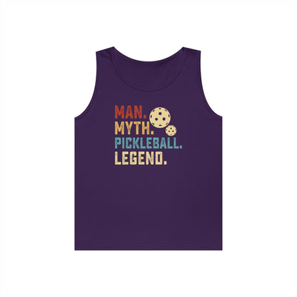 Men's Cool Pickleball Tank Top - Man Myth Pickleball Legend Purple
