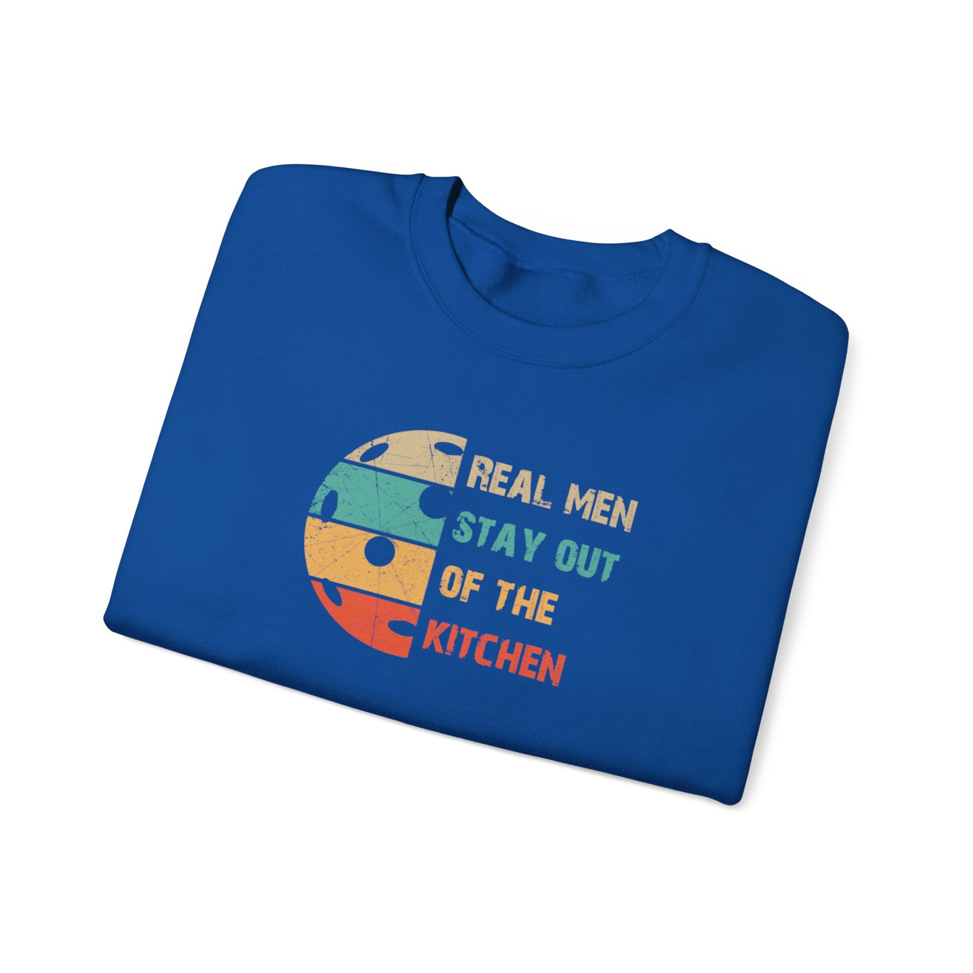 Men's Pickleball Sweatshirt - Real Men Stay Out of the Kitchen Retro