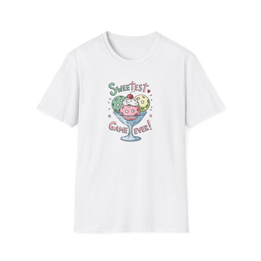 Women's Cute Pickleball T-shirt - Sweetest Game Ever White