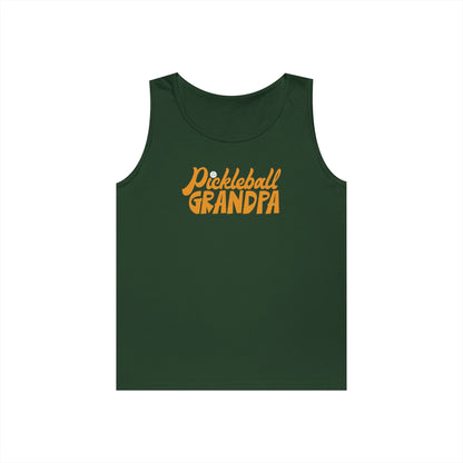 Men's Unique Pickleball Tank Top - Pickleball Grandpa Green