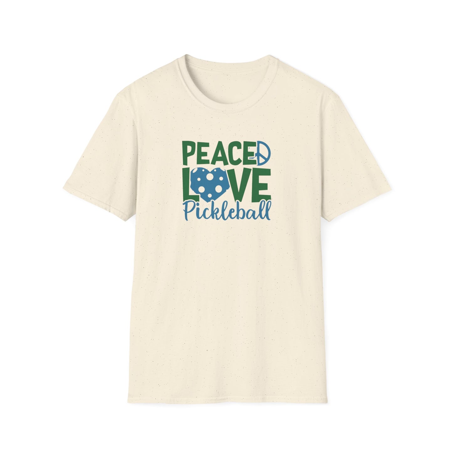 Women's Durable Pickleball T-shirt - Peace, Love, Pickleball Beige