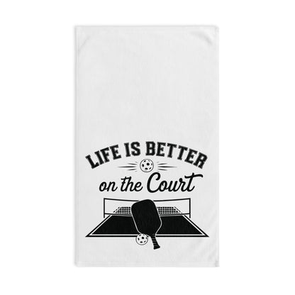 Pickleball Stylish Hand Towel - Life Is Better on the Court White