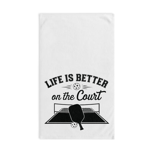 Pickleball Stylish Hand Towel - Life Is Better on the Court White