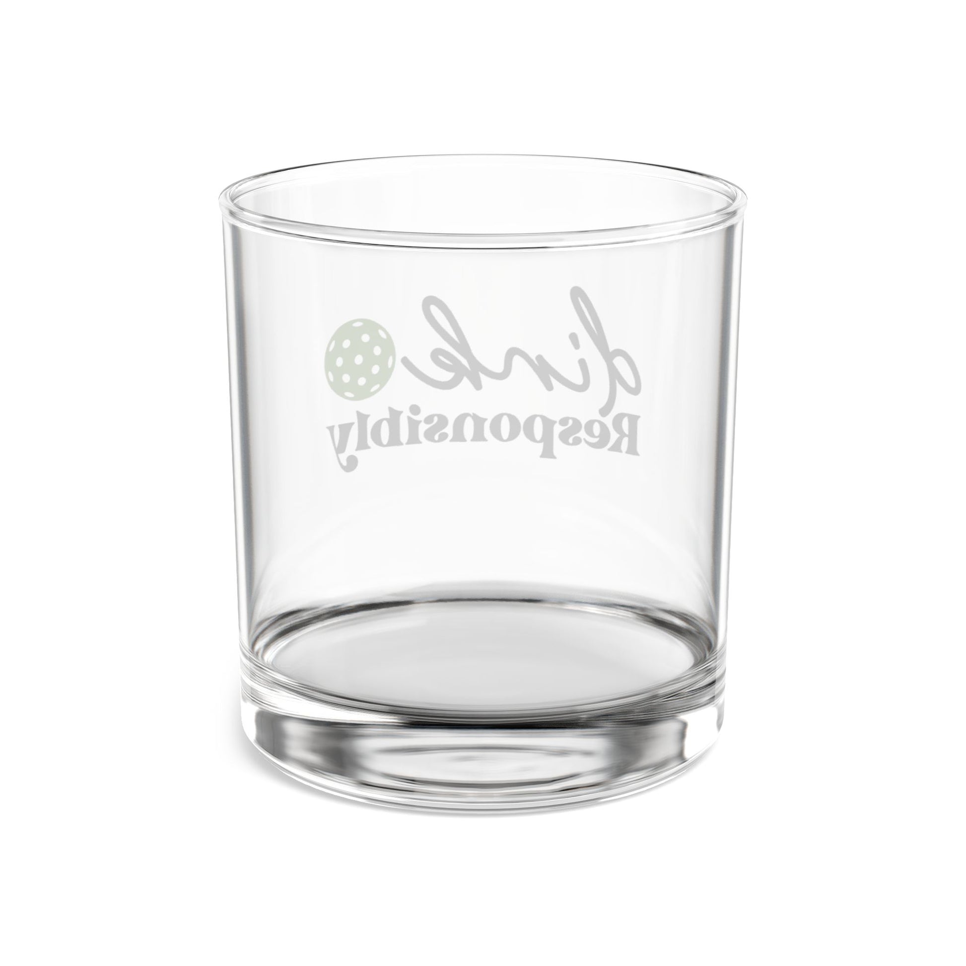 Pickleball Quirky Rocks Glass - Dink Responsibly