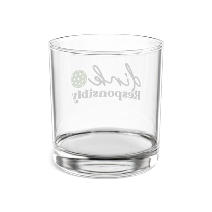 Pickleball Quirky Rocks Glass - Dink Responsibly