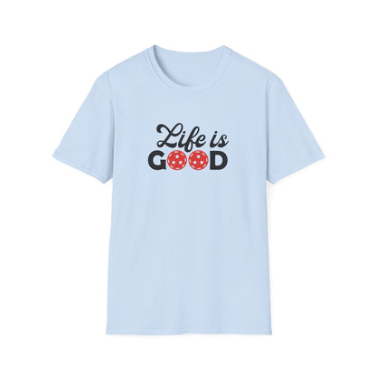 Women's Cute Pickleball T-shirt - Life is Good Blue