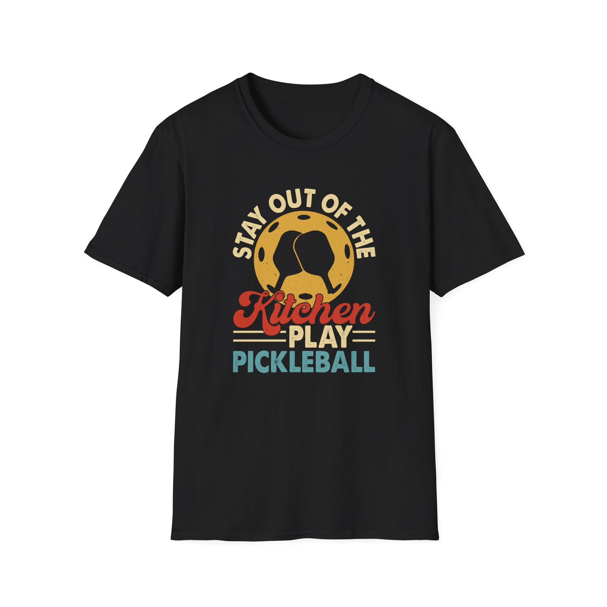 Women's Pickleball T-shirt - Stay Out of the Kitchen Play Pickleball Black