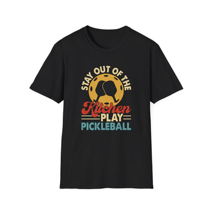 Women's Pickleball T-shirt - Stay Out of the Kitchen Play Pickleball Black