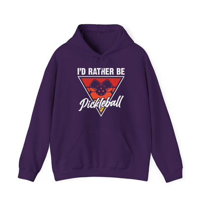 Men's Cool Pickleball Hoodie - I'd Rather Be Pickleball Purple