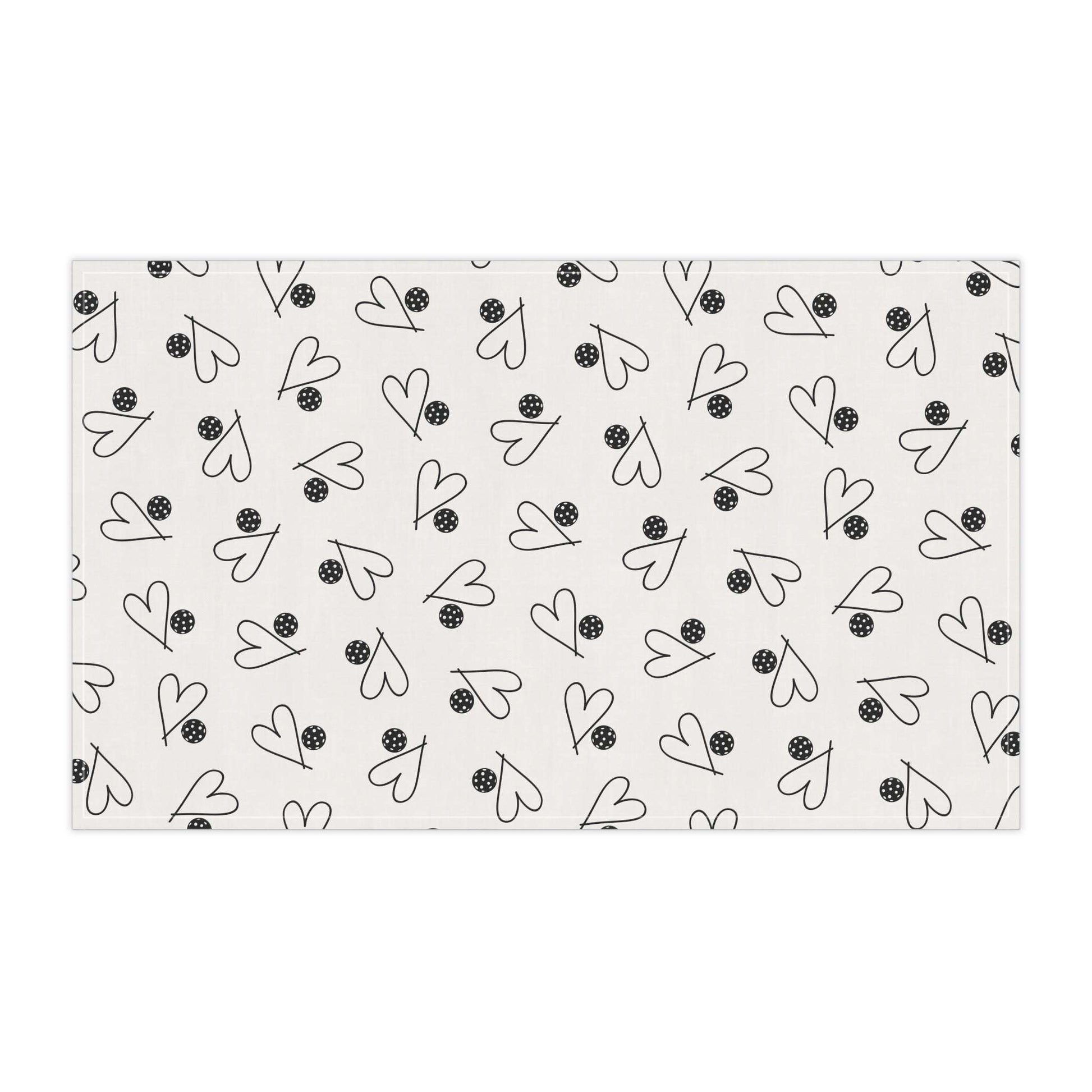 Pickleball Fun Tea Towel - Heart and Ball