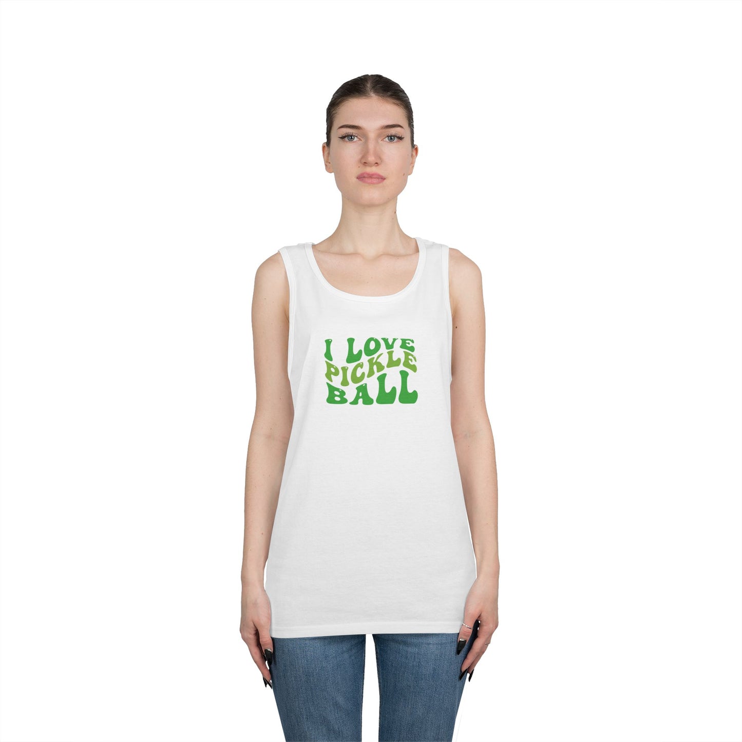 Women's Energetic Pickleball Tank Top - I Love Pickleball
