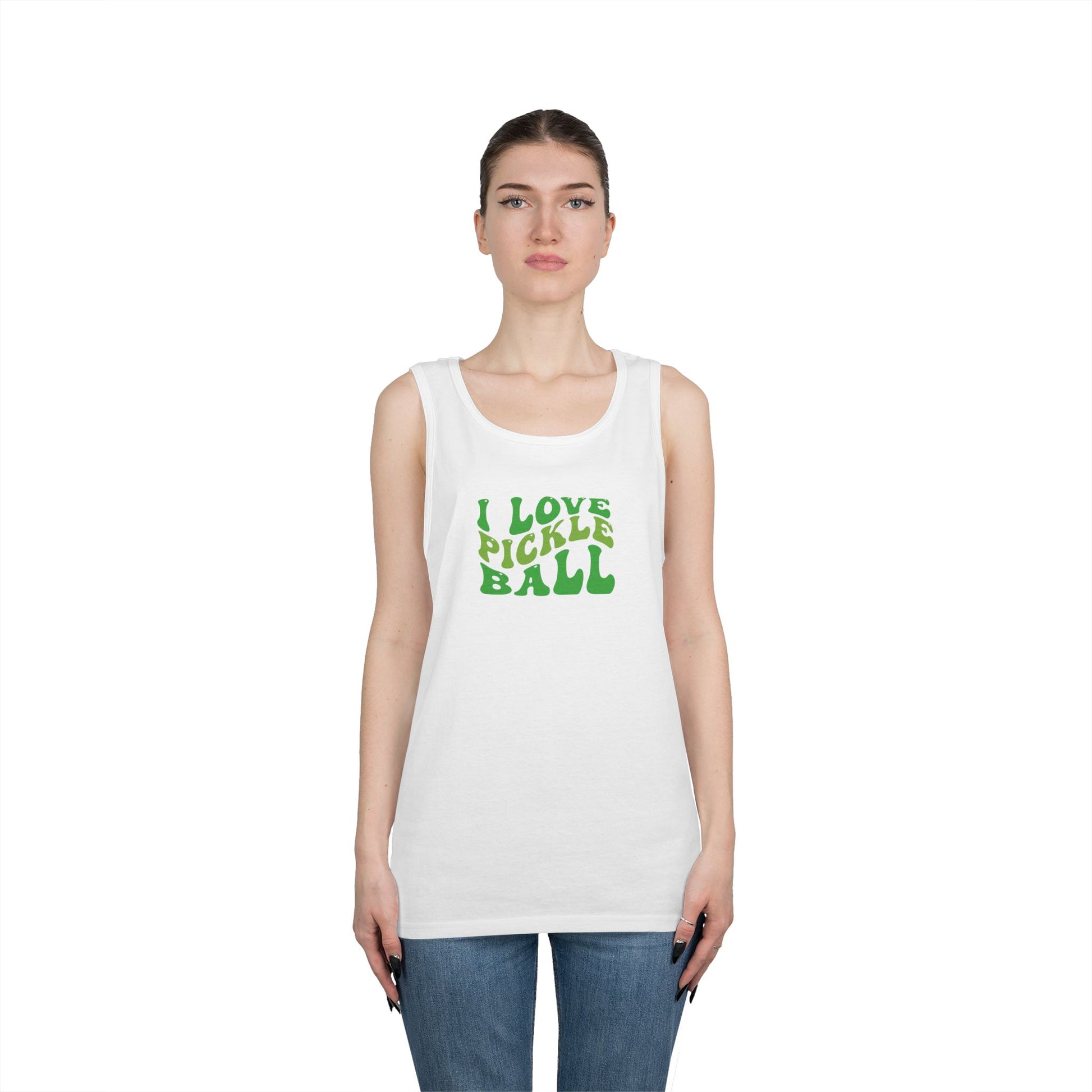 Women's Energetic Pickleball Tank Top - I Love Pickleball