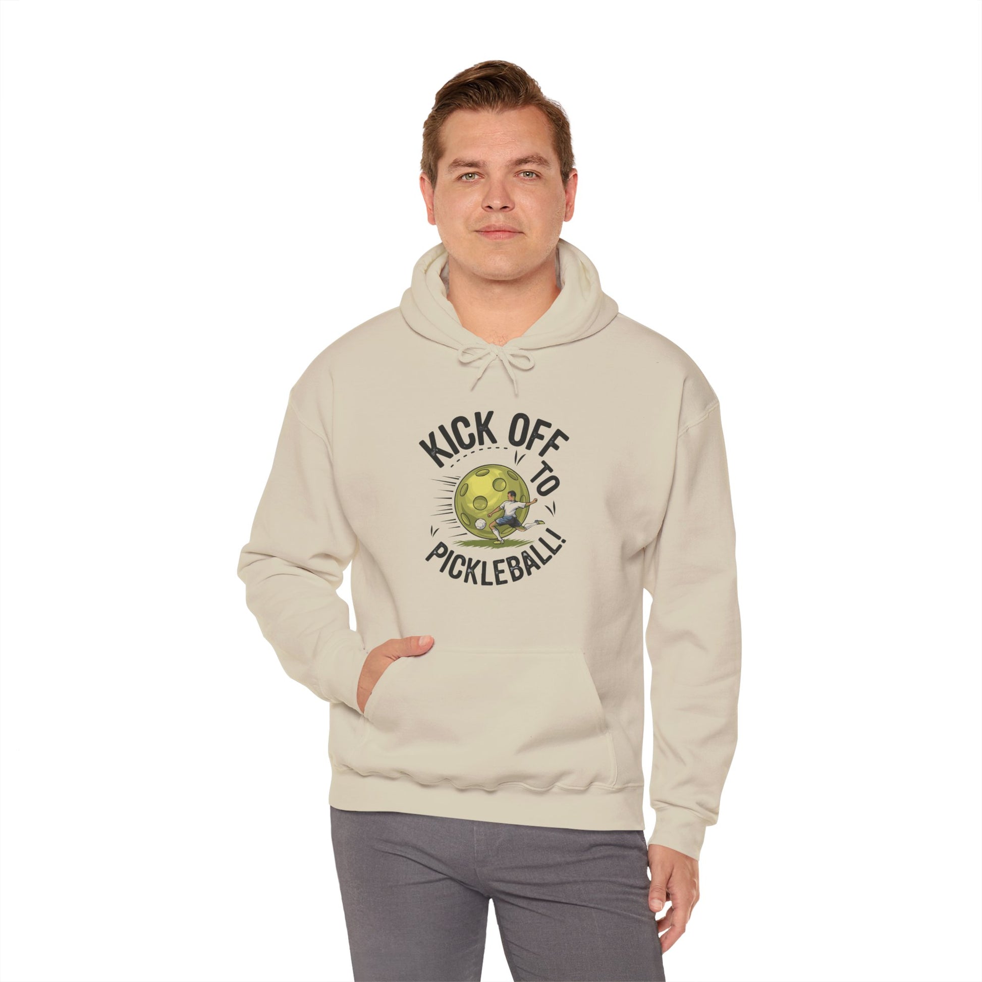 Men's Stylish Pickleball Hoodie - Kick Off to Pickleball
