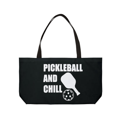 Pickleball Bold Weekender bag - Pickleball and Chill Black