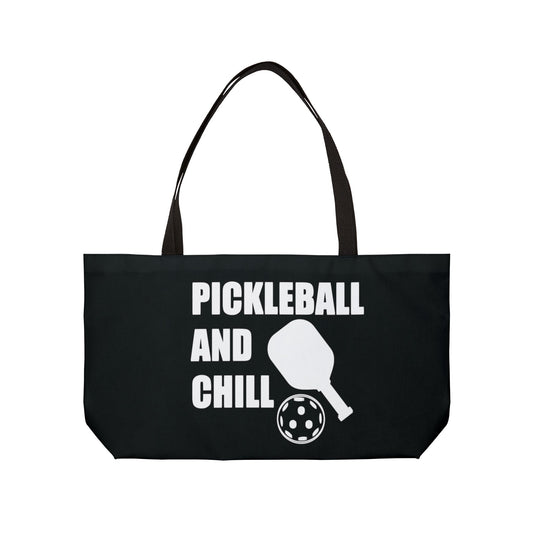 Pickleball Bold Weekender bag - Pickleball and Chill Black