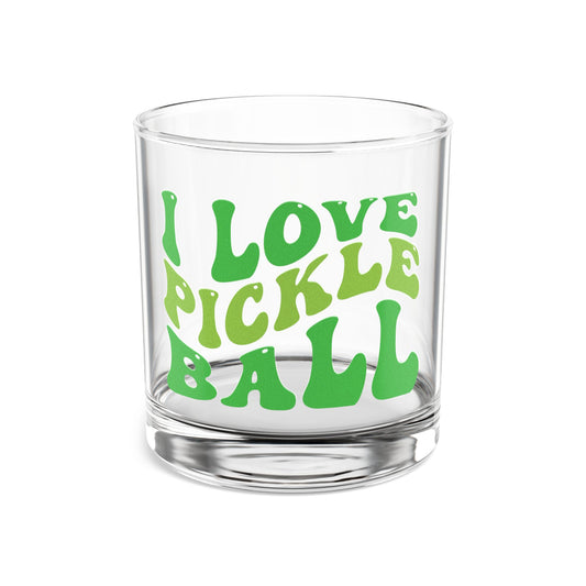 Pickleball Cute Rocks Glass - I Love Pickleball Clear