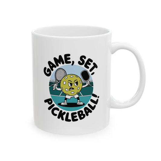 Pickleball Durable Mug - Game, Set, Pickleball White