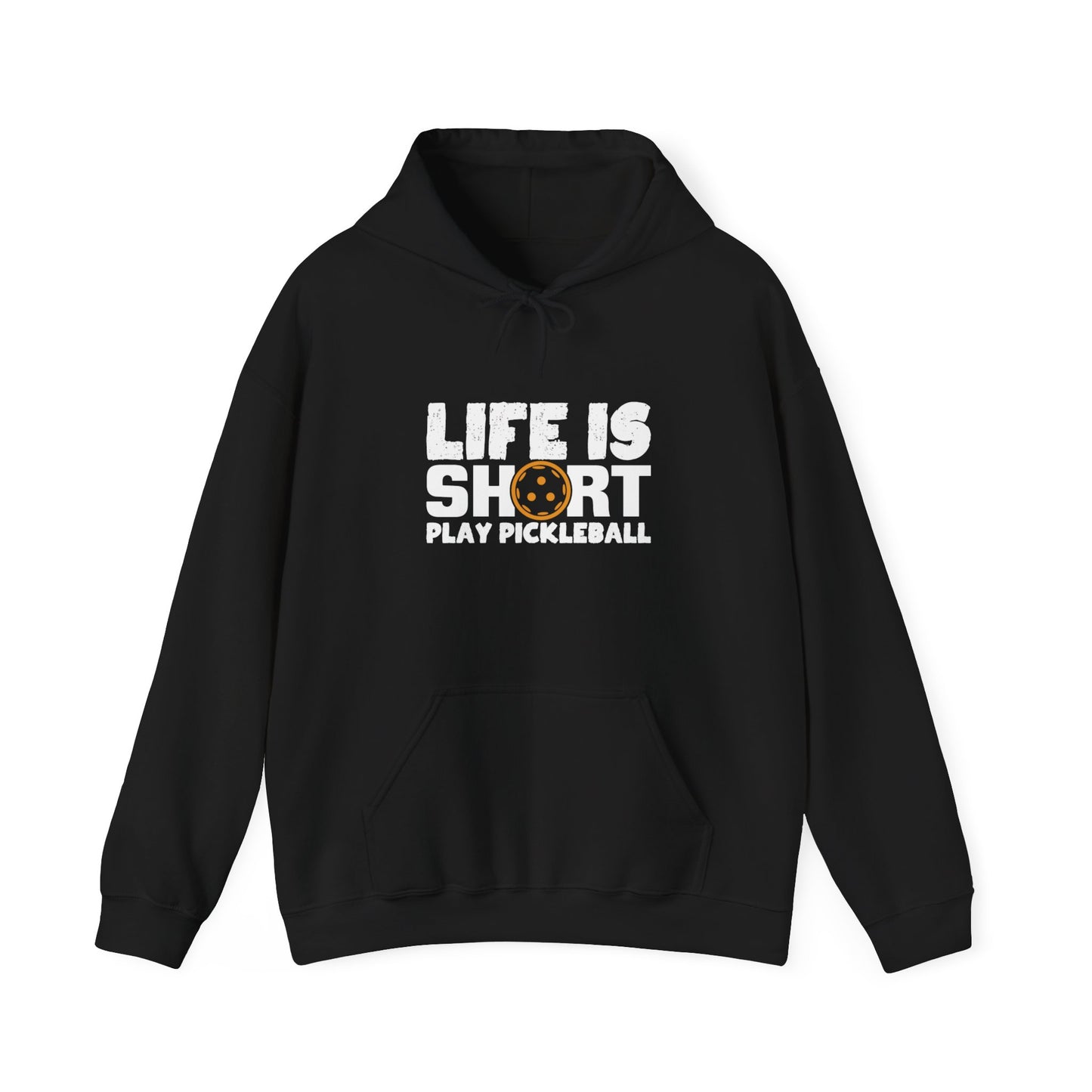 Women's Quirky Pickleball Hoodie - Life Is Short Play Pickleball Black