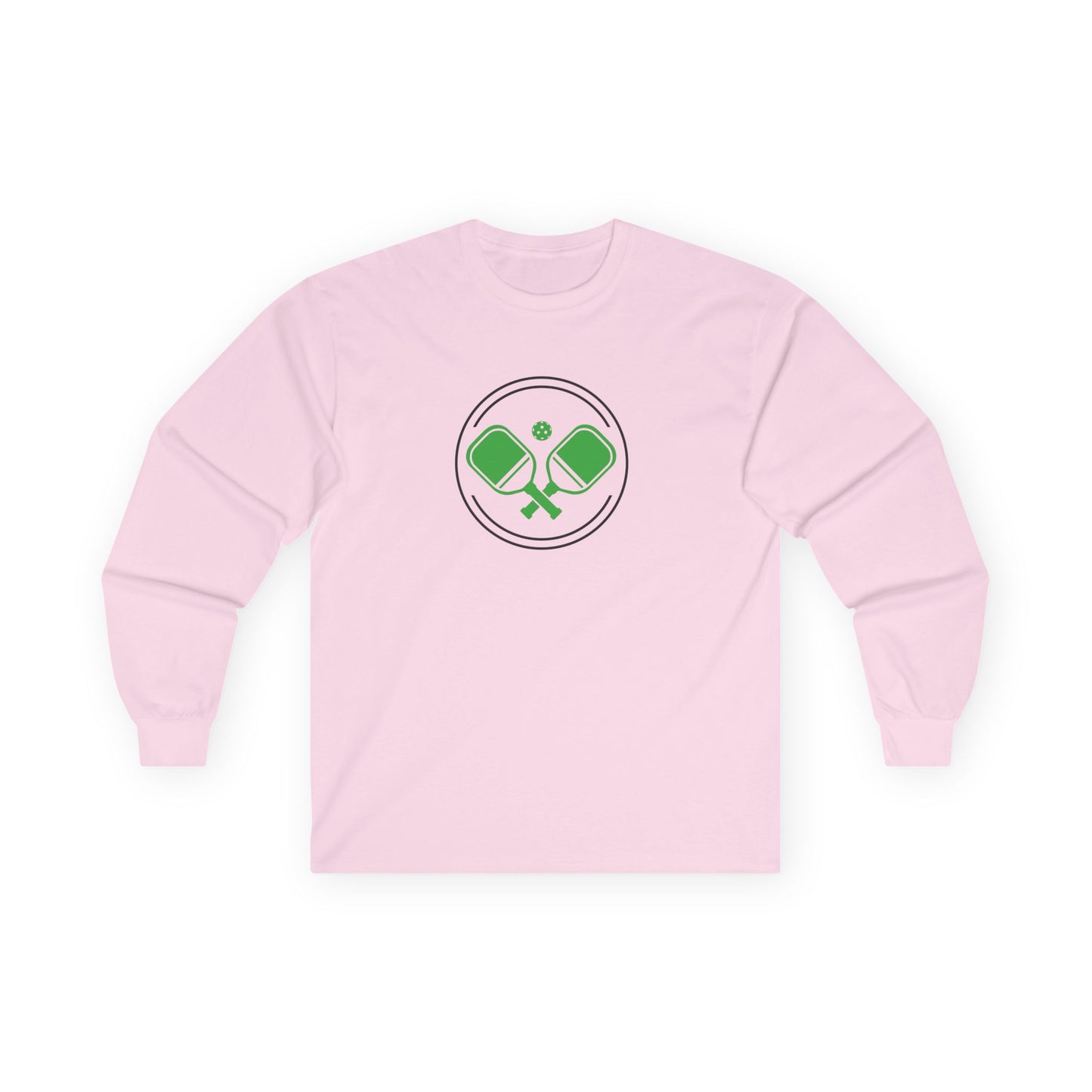 Women's Soft Pickleball Long Sleeves top - Double Paddle Logo Pink