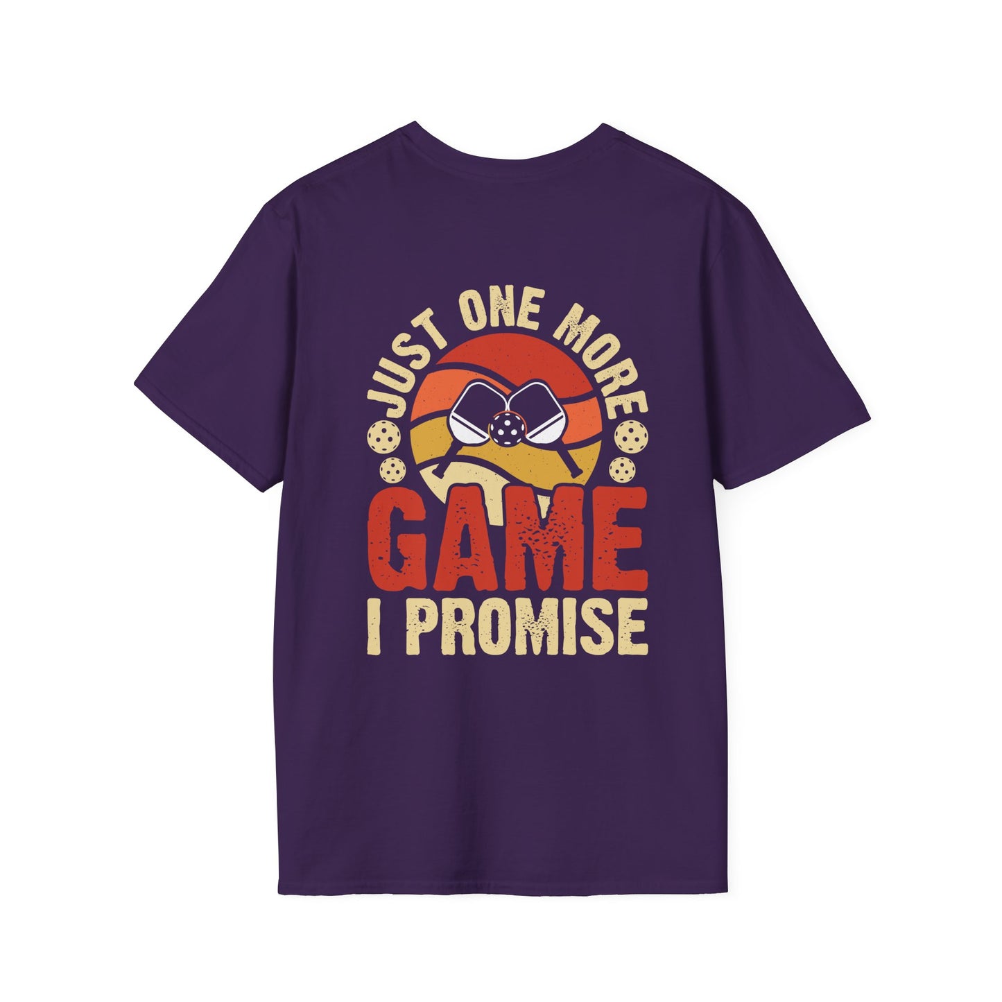 Men's Funny Pickleball T-Shirt - Just One More Game I Promise Retro