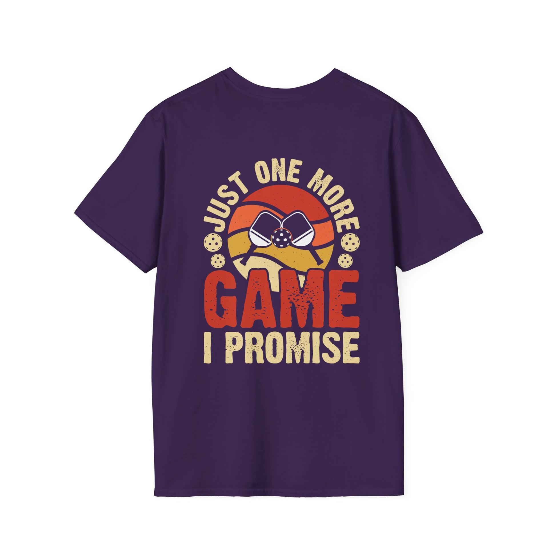 Men's Funny Pickleball T-Shirt - Just One More Game I Promise Retro