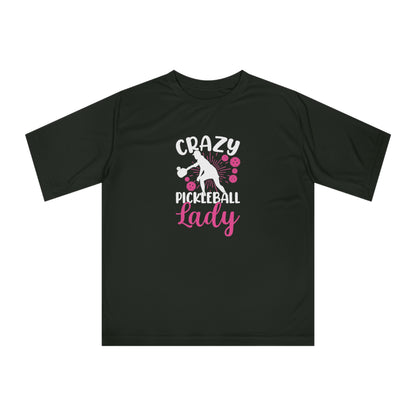 Women's Sporty Pickleball T-shirt - Crazy Pickleball Lady Black