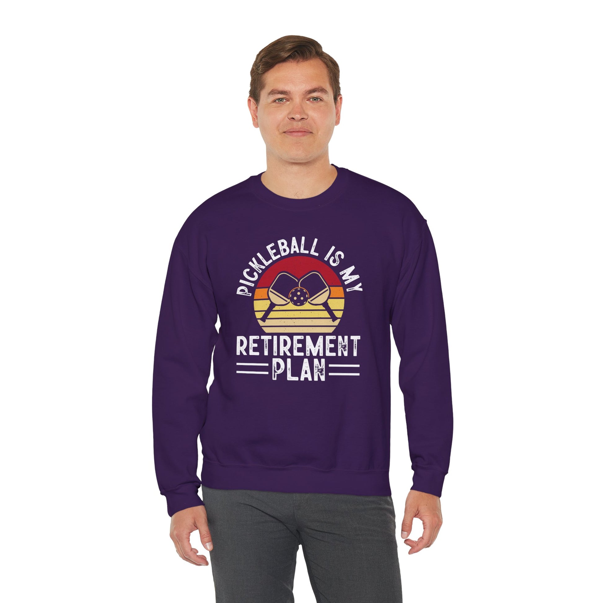 Men's Unique Pickleball Sweatshirt - Pickleball Is My Retirement Plan