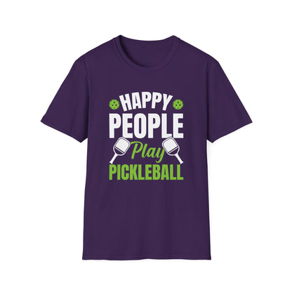 Women's Soft Pickleball T-shirt - Happy People Play Pickleball
