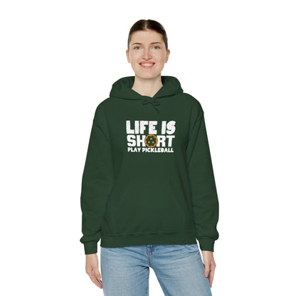 Women's Quirky Pickleball Hoodie - Life Is Short Play Pickleball