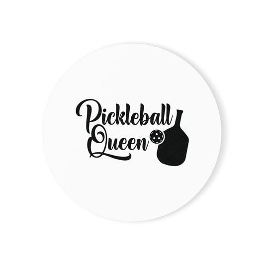 Pickleball Stylish Cork Coaster - Pickleball Queen White