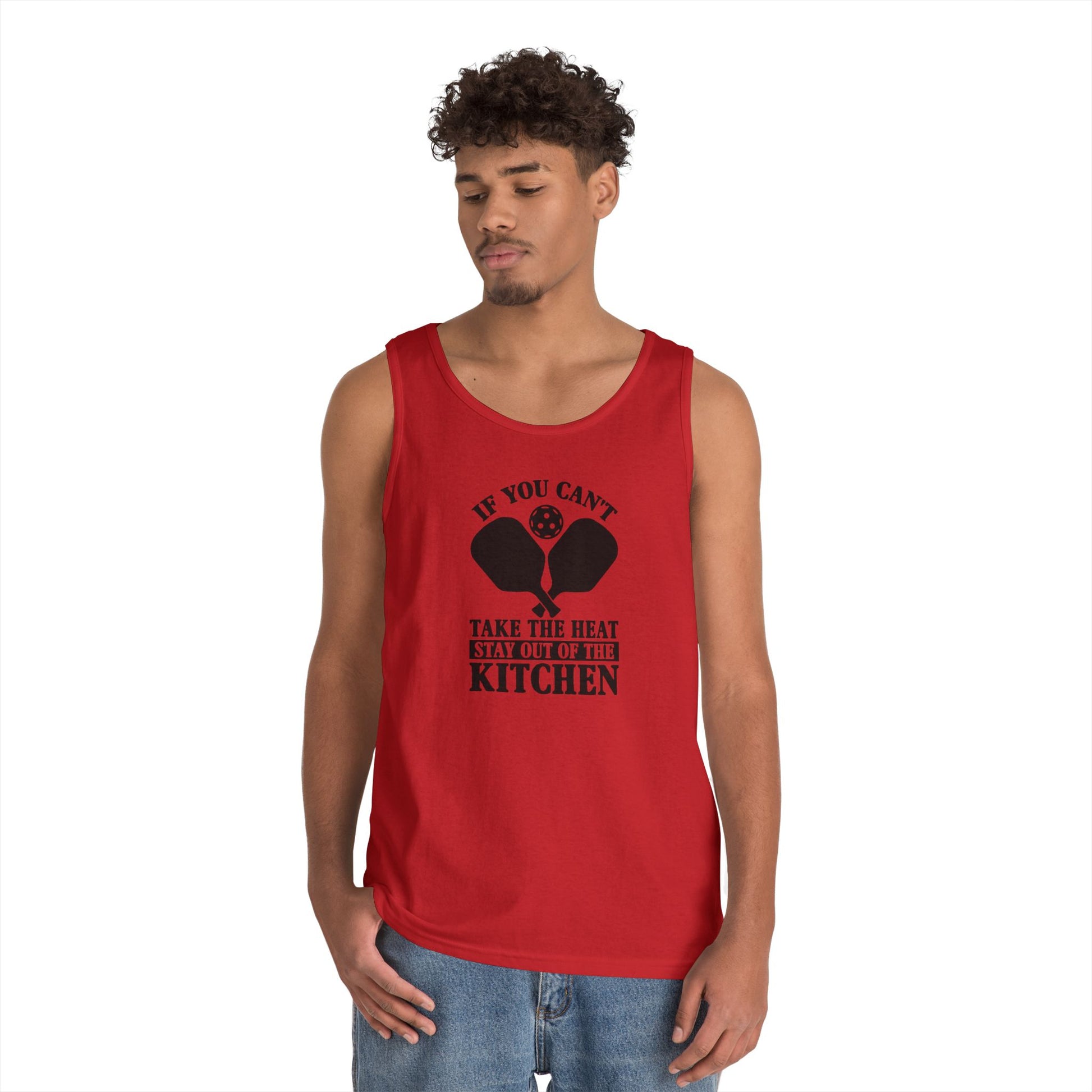 Men's Quirky Pickleball Tank Top - If You Can't Take the Heat Stay Out