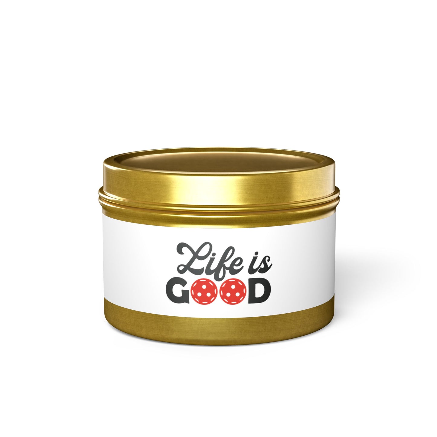 Pickleball Delightful Tin Can Candle - Life is Good Gold