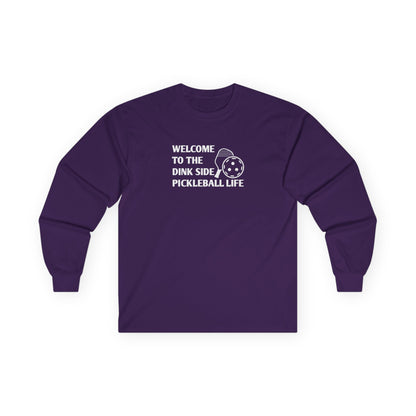 Men's Funny Pickleball Long Sleeves top - Welcome to the Dink Side Purple