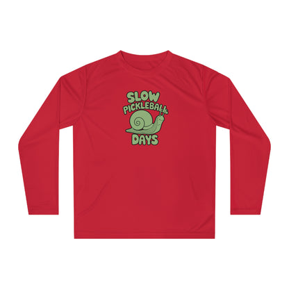 Women's Soft Pickleball Long Sleeves top - Slow Pickleball Days Red