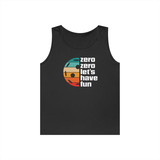 Men's Vibrant Pickleball Tank Top - Zero Zero Let's Have Fun Black
